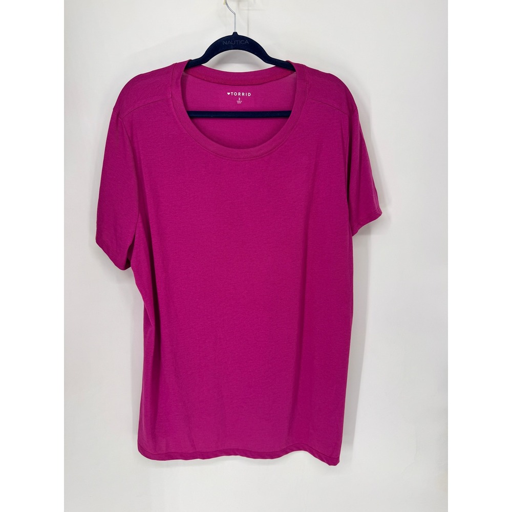 Torrid Tee Womens 3X Wild Aster NWT Everyday Signature Jersey Crew Neck Pink